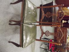 Pair of late Victorian side chairs with leather up