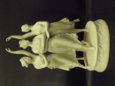 Victorian Parian ware group in the form of the Th