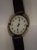 1930's enamelled dial wristwatch