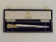 Cased commemorative Elizabeth II silver letter ope