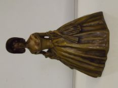 Kirchner, a pale patinated bronze figure of a lady