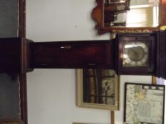 Early 18th century 30 hour oak longcase clock, bra