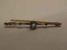 Yellow metal (tested for high carat) pin brooch se