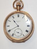 9ct gold cased Elgin USA pocket watch