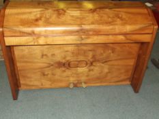 Art deco quarter veener walnut upright piano, good