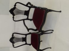 Set of Victorian dining chairs, four stands and one carver on cabriole legs