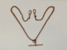 9ct gold Albert chain with T-bar. 40cm in length.