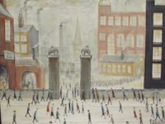 After Lawrence Stephen Lowry framed oil on canvas