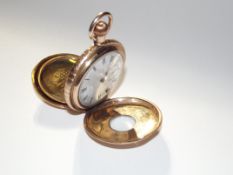 14ct gold plated fob watch