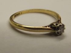 18ct gold, solitaire diamond ring size Q