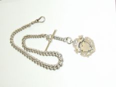Sterling silver Albert chain Birmingham 1901 with