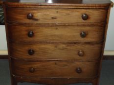 19th century bow front mahogany chest of drawers,