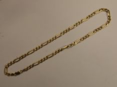 9 carat gold Figaro chain, length 40cm, weight 5.6