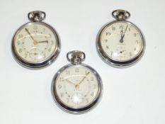 Three Ingersoll triumph pocket watches