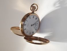 9ct gold cased Waltham USA pocket watch