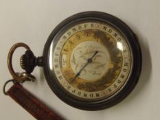 A gunmetal patent calendar lever watch with double