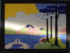 Michael Slaney watercolour in the Clarice cliff st