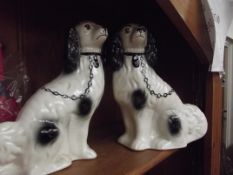 Pair of Staffordshire Spaniel dogs