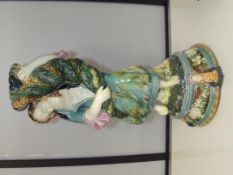 Victorian majolica figurine/vase