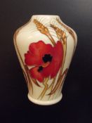 Moorcroft vase in the Harvest Poppy pattern