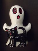 Lorna Bailey Cat group, modelled with ghost