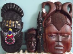4 African wall masks
