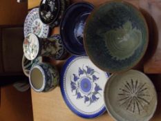 10 pieces of Studio pottery