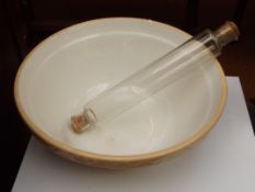 Glass rolling pin and mixing bowl