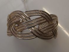 Silver weave effect bangle
