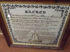 Large framed embroidery