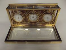 Brass gimbal nautical style clock by Aquascutum wi