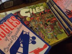 6 Biggles books together with 4 Giles books