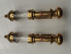 Pair of replica brass and copper mounted GWR wall