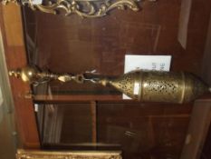 Pierced brass pendant lantern, possibly Moroccan
