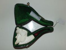 Cased Turkish Girgin Meershaum style pipe, 20th ce