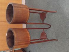 Pair of Edwardian mahogany two tier plant stands,