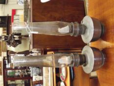 Pair of 'Aladdin' oil lamps, one chimney a/f