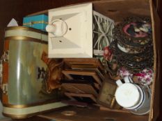 Assorted items to include a hand painted wine box,