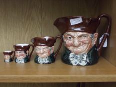 Four graduating Royal Doulton Old Charley characte