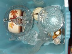 Various glassware to include crystal figures, cut