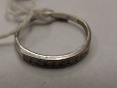 9 carat gold dress ring set with 10 diamonds, size