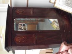 Edwardian inlaid mahogany wardrobe with mirrored d
