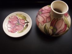 Large Moorcroft squat vase together with a Moorcro