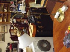 Early adjustable brass desk lamp