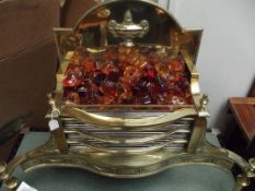 Brass Regency style electric fire