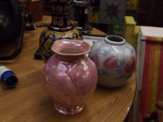 Mailing vase, oriental vase and one other