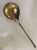 900 grade silver spoon with spiral twist stem. mar