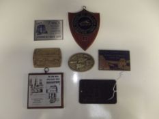 Collection of six canal boat related plaques