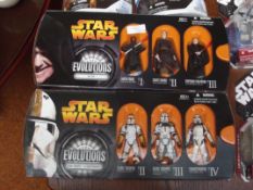 2 boxes of Star Wars Evolution, The Sith and The S