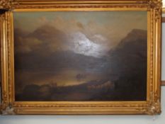Joseph Wrightson McIntyre, 19th century oil on canvas Scottish scene, fishermen, cattle and